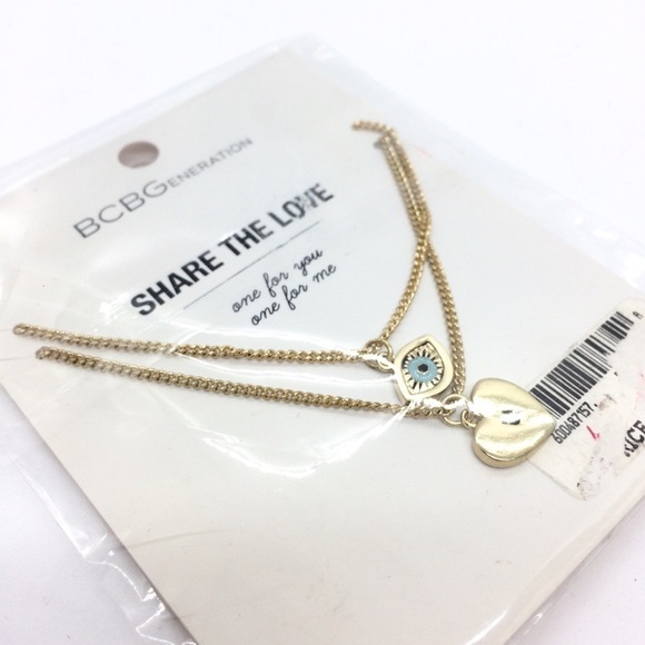 3/$30 BCBG GENERATION EVIL EYE + HEART SHARE THE LOVE NECKLACE SET NWT - Picture 3 of 7